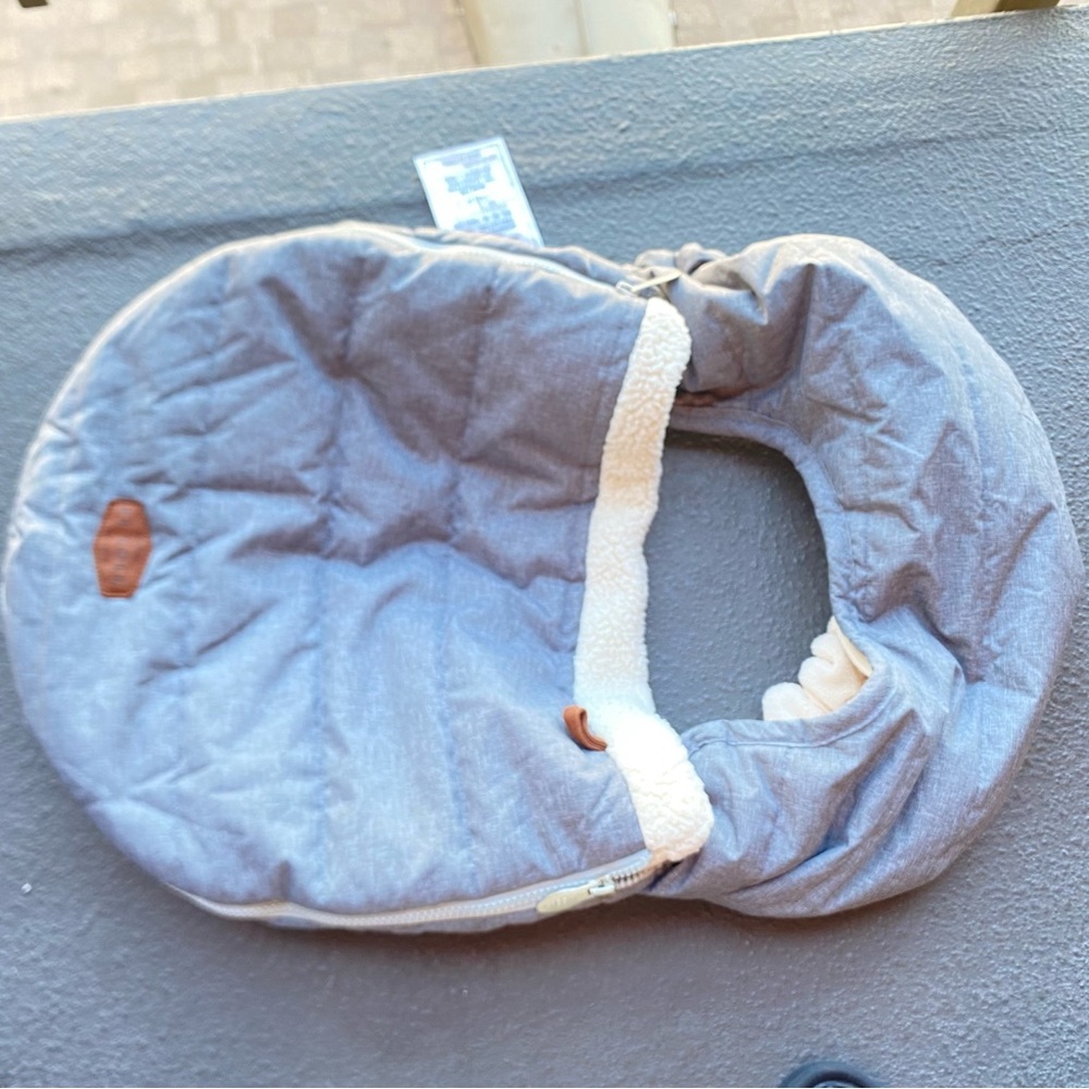 JJ Cole Baby Cozy Seat Blanket Light Gray Sherpa Lining Trim